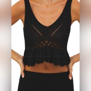 Beach Riot Leigh Black Knit Top NWT XS